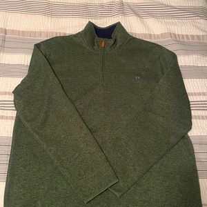 Men’s Crown and Ivy 1/4 Quarter Zip Pullover Green and Navy Size XL Brand New